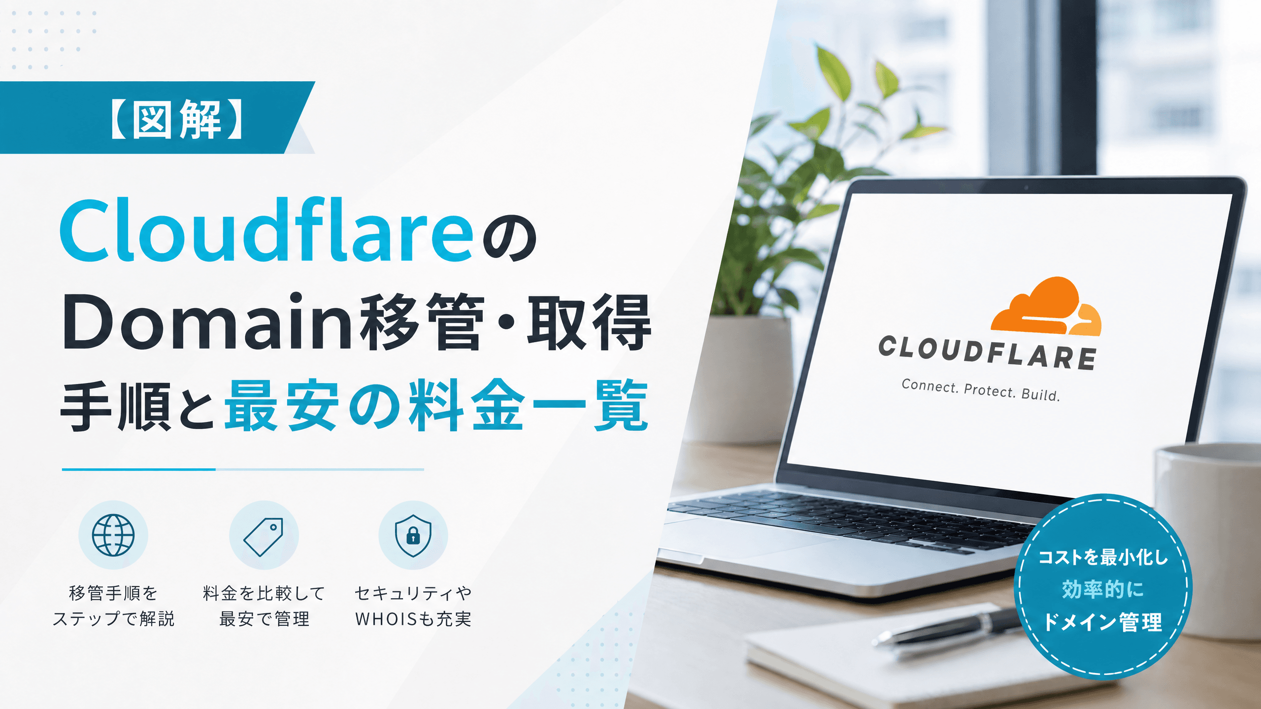CloudflareのDomain移管・取得手順と最安の料金一覧【図解】